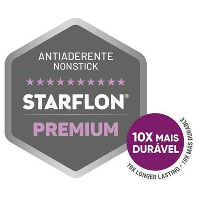 Caçarola Tramontina Mônaco Induction Com Revestimento Antiaderente Starflon Premium Preto Com Tampa 22cm