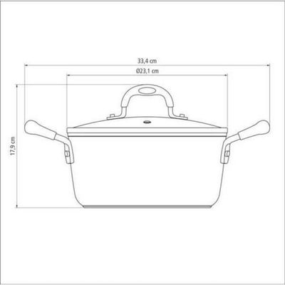 Caçarola Tramontina Mônaco Induction Com Revestimento Antiaderente Starflon Premium Preto Com Tampa 22cm