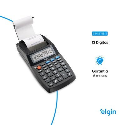 Calculadora Com Impressão Monocromática 5111 12 Dígitos Visor LCD