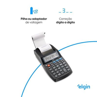 Calculadora Com Impressão Monocromática 5111 12 Dígitos Visor LCD