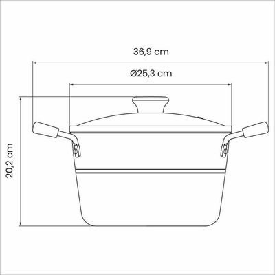 Caldeirão Tramontina Sicília 24cm Com Tampa Antiaderente