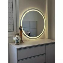 Espelho Brillare Redondo Jateado Com 3 Tons De LED e Botão Touch Screen Fonte Slim 60x60