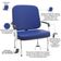 Cadeira De Escritório Recepção Com Braço Fixa Cromada Magno P03 Vinil Azul - Lyam Decor