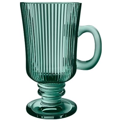 Conjunto com 6 Xícaras Irish Coffee Cameratta Vidro 230ml Verde L`Hermitage Verde