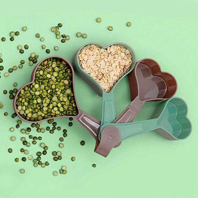 Conjunto Colheres Medidoras Coração Verde
