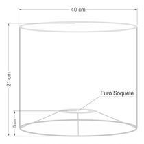Cúpula Abajur E Luminária Cilíndrica Vivare Cp-7019 ø40x30cm - Bocal Nacional Algodão-crú
