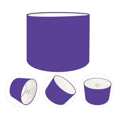 Cúpula Abajur E Luminária Cilíndrica Vivare Cp-7011 ø30x21cm - Bocal Nacional Roxo