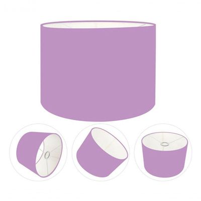 Cúpula Abajur E Luminária Cilíndrica Vivare Cp-7017 ø40x21cm - Bocal Nacional Lilás