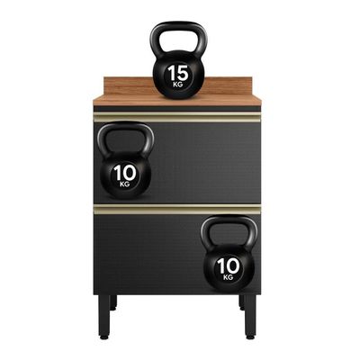 Balcão De Cozinha Proença 60cm 1 Porta E 1 Gaveta Nogueira Touch-carbono Prime Tx Com Tampo Mdf