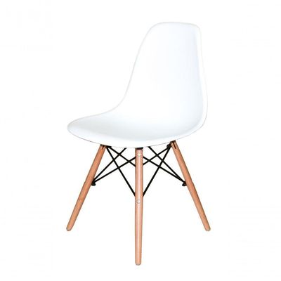 Cadeira Charles Eames Eiffel Wood Design - Branca