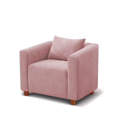 Poltrona Decorativa Helena Suede Rose - Inova Decorações