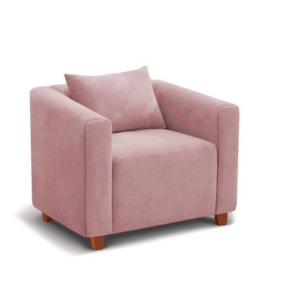 Poltrona Decorativa Helena Suede Rose - Inova Decorações