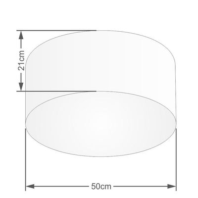 Plafon Cilíndrico Vivare Md-3048 Cúpula Em Tecido 50x21cm - Bivolt Linho Bege 127/220v