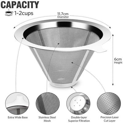 Coador Inox Filtro De Cafe Cha Sem Papel Peneira Mini Reutilizavel Luxo
