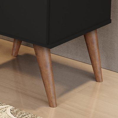 Mesa De Cabeceira Euro - Mdp 1 Gaveta Pintura Uv Preto - J3 Móveis