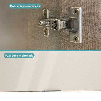Armário Aéreo De Cozinha Miami 800mm 1 Porta Carraro Freijó Com Off White