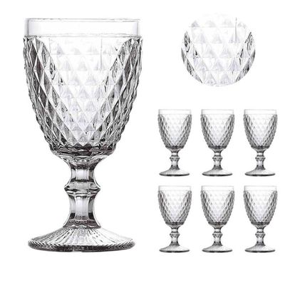 Conjunto De 06 Copos De Vidro 325ml Taça Bico De Abacaxi