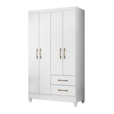 Guarda Roupa Roupeiro Chile 4 Portas 2 Gavetas Moval Branco