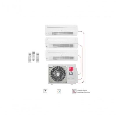 Ar Condicionado Multi Split LG 3 Ambientes (Cassete 1 Via 1x9, 2x12) - Quente/Frio Wi-Fi 220V