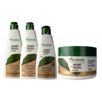 Kit Arvensis Hidratação Shampoo Condicionador Leave-in Mascara 250g