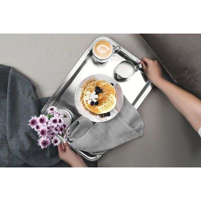 Bandeja Retangular Tramontina Buena Em Aço Inox 49x33cm