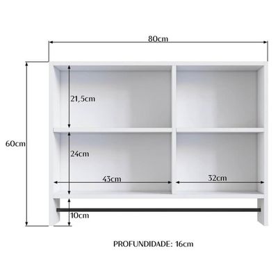 Armario Para Banheiro 01 Porta Com Espelho 80cm Branco Proddy