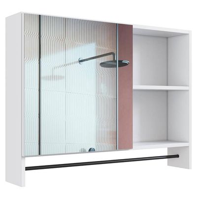 Armario Para Banheiro 01 Porta Com Espelho 80cm Branco Proddy