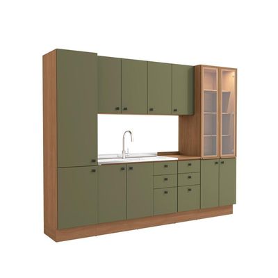 Cozinha Modulada Pixel Kappesberg 100% Mdp Canela-verde Frevo 280cm
