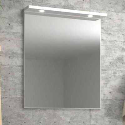 Espelho Para Banheiro Com Led 80cm Mdf Rosa - On Móveis
