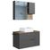 Conjunto Gabinete Com Cuba E Espelheira 80cm Mel Grafite Proddy Mel