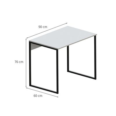 Mesa de Escritório Workspace Branca e Preta 90 cm
