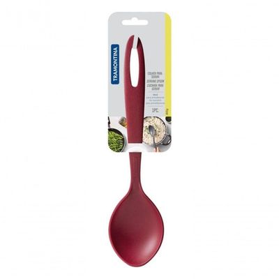 Colher Para Servir Tramontina Ability 29,5cm Em Nylon Vermelha