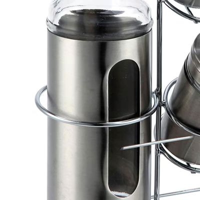 Galheteiro com Suporte em Aço Inox Dynasty 4 Peças Aço Inox