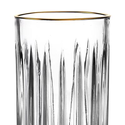Jogo de Copos Altos Soho com Borda Dourada 350ml L`Hermitage 6 Peças Transparente