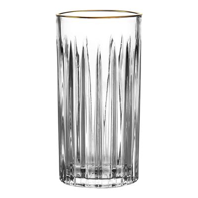 Jogo de Copos Altos Soho com Borda Dourada 350ml L`Hermitage 6 Peças Transparente