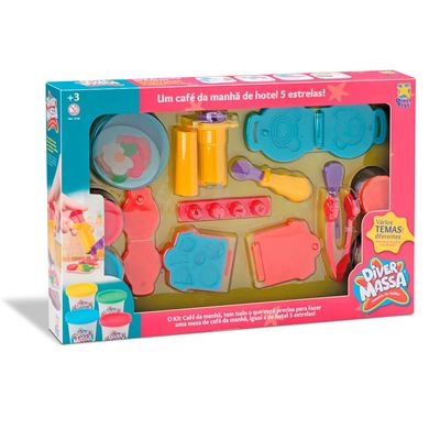 Kit Massa de Modelar Café da Manhã Divertoys com Acessórios