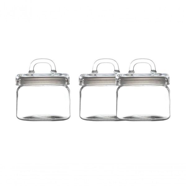 3 Potes Com Tampa Redondo Vidro 750ml Maxwell & Williams