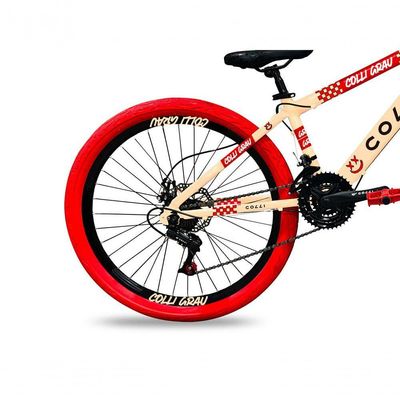 Bicicleta Grau Aro 26 21 Marchas Colli Bege-vermelho