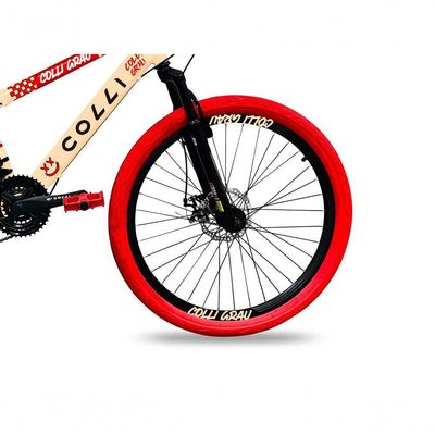 Bicicleta Grau Aro 26 21 Marchas Colli Bege-vermelho