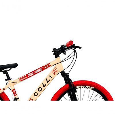 Bicicleta Grau Aro 26 21 Marchas Colli Bege-vermelho