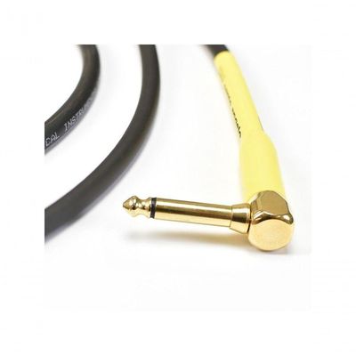 Cabo De Guitarra Shogun 0,75mm Conector Em Ouro P10-p10 90º 15ft 4,57 Metros Preto