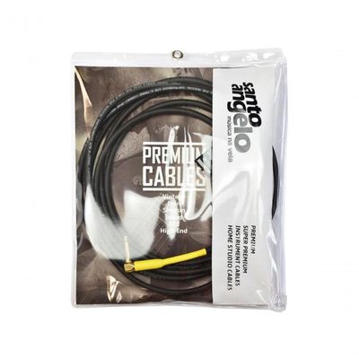 Cabo De Guitarra Shogun 0,75mm Conector Em Ouro P10-p10 90º 15ft 4,57 Metros Preto