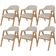 Kit 06 Cadeiras de Jantar e Estar Living Estofada Nadja L02 Linho Bege - Lyam Decor