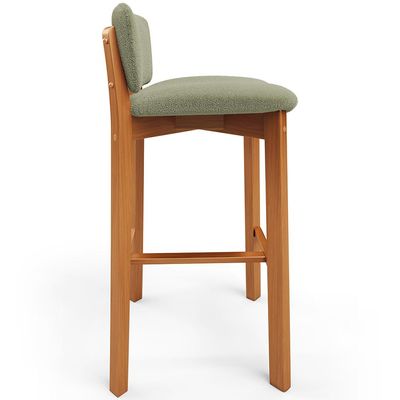 Banqueta Alta Para Cozinha Sala de Jantar Bar Dara L02 Bouclê Oliva - Lyam Decor