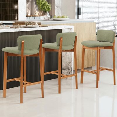 Banqueta Alta Para Cozinha Sala de Jantar Bar Dara L02 Bouclê Oliva - Lyam Decor