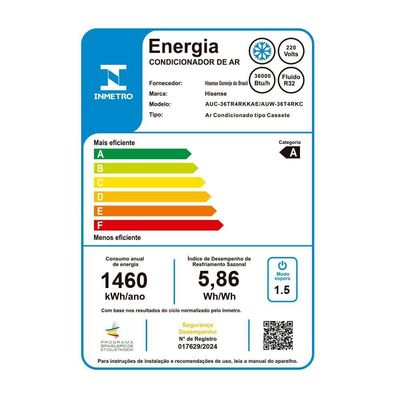 Ar Condicionado Inverter Hisense Cassete 4 Vias 36.000 Btus Frio 220V R-32