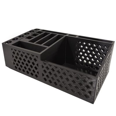 Porta Caneta Objetos Escritório Mesa Vazado 18 cm Impressão 3D Preto