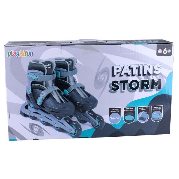 Patins Storm 36 39 CV255280 Playfun Cinza