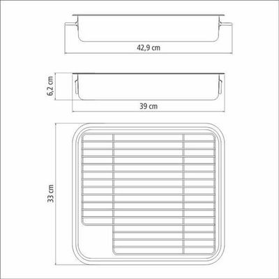 Assadeira Com Grelha Tramontina Service 39 X 33cm Em Aço Inox