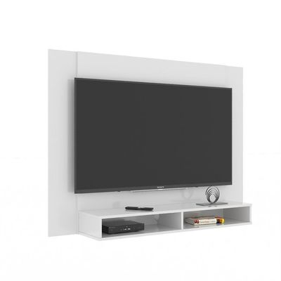 Painel Tv 43 Polegadas Suspenso Com Nichos Bonsai - Branco